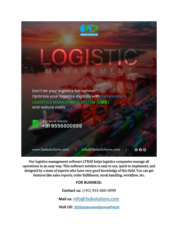 our logistics management software ltrax helps