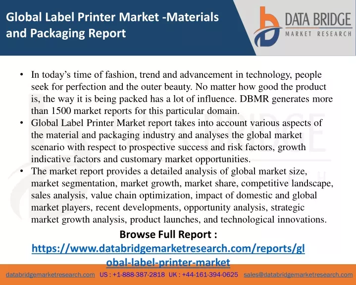 global label printer market materials