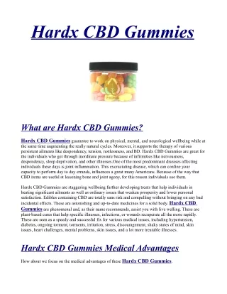 Hardx CBD Gummies Official] - 100% Legitimate