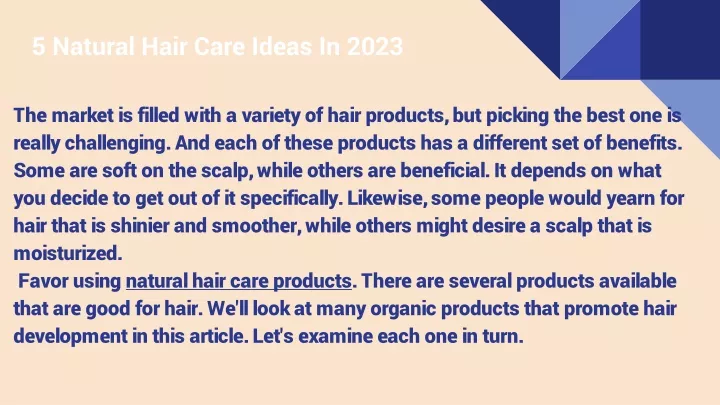 5 natural hair care ideas in 2023