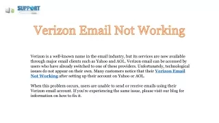 Verizon Email Not Working