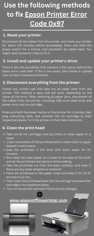 Epson Error Code 0x97  Better Guide to solve error