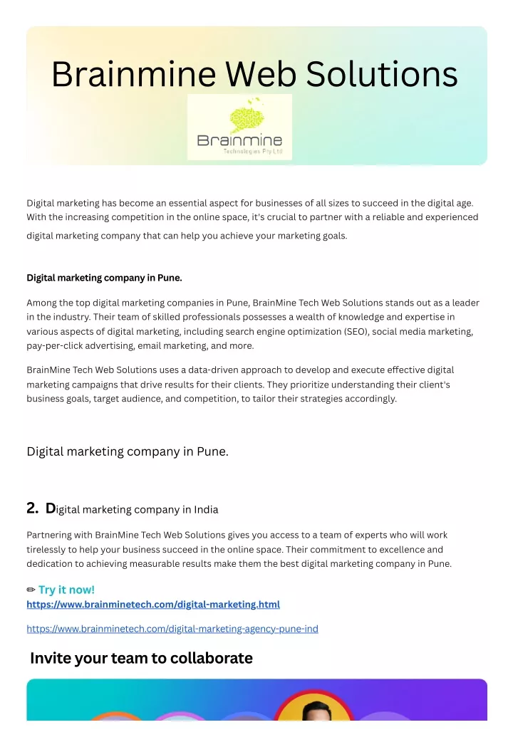 brainmine web solutions