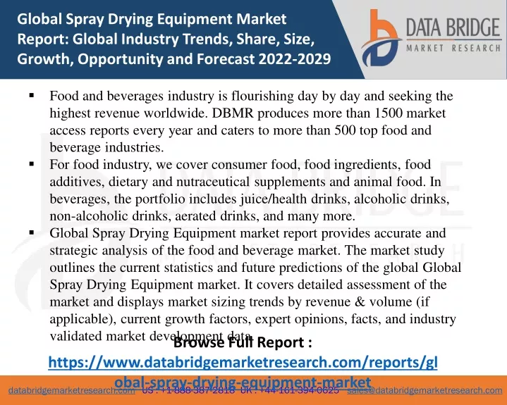 global spray drying equipment market report