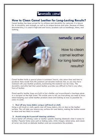 how to clean camel leather for long lasting