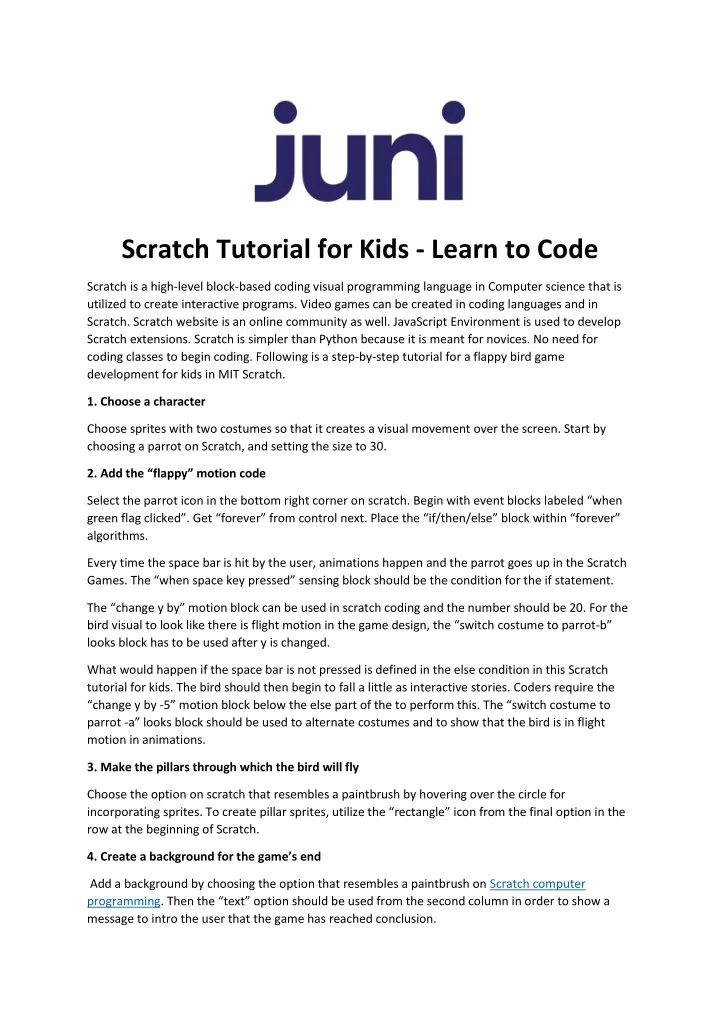 scratch tutorial for kids learn to code