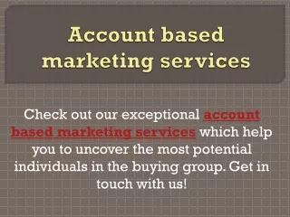 Account based marketing services