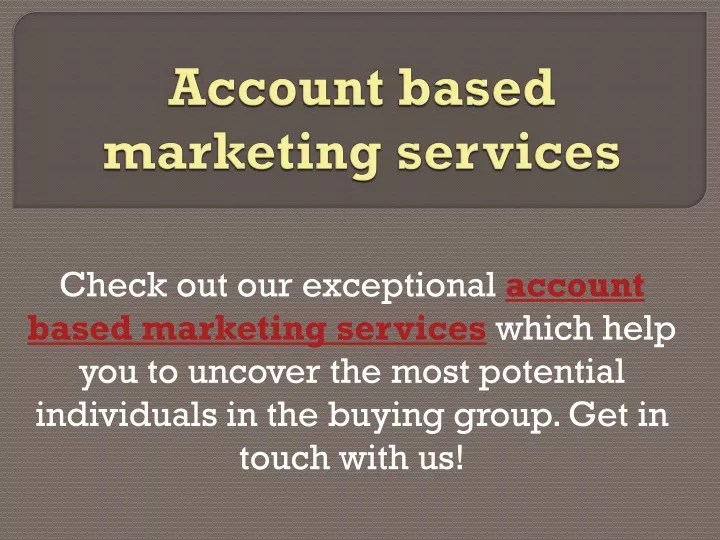 account based marketing services