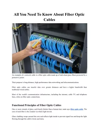 What is Fiber Optics - Definition, Meaning & Explanation