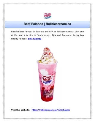 Best Falooda | Rollzicecream.ca