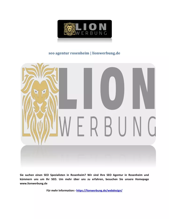 seo agentur rosenheim lionwerbung de