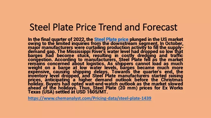steel plate price trend and forecast