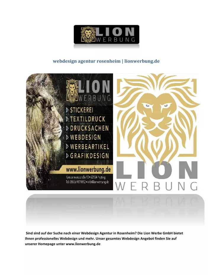 webdesign agentur rosenheim lionwerbung de