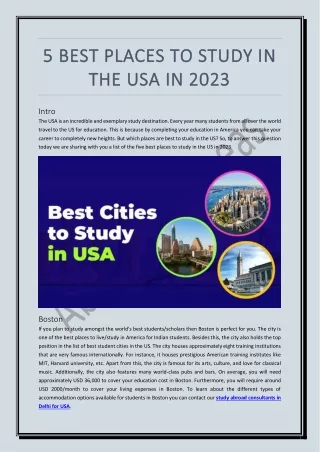 5 Best Places to Study in the USA 2023 | AbGyan Overseas