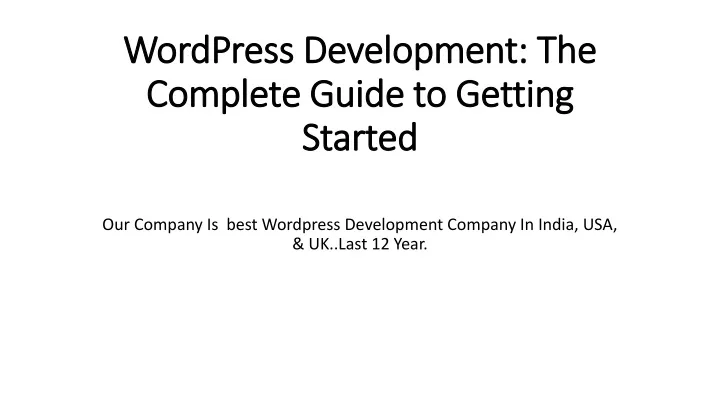PPT - WordPress Development Company PowerPoint Presentation, free ...