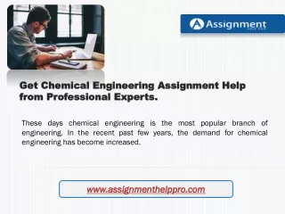Get Chemical Engineering Assignment Help from Professional Experts