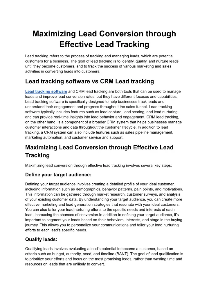 maximizing lead conversion through effective lead