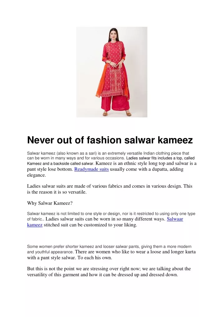 never out of fashion salwar kameez