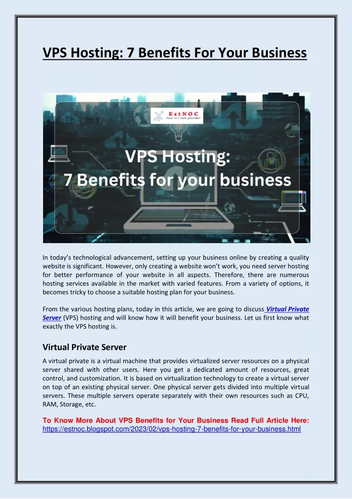 vps hosting 7 benefits for your business
