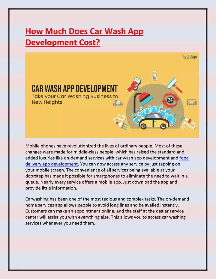 how much does car wash app development cost