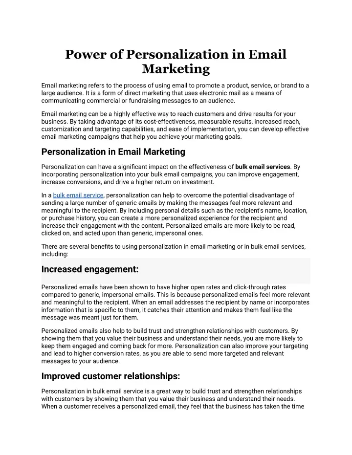 power of personalization in email marketing