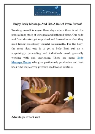 Body Massage Center in Powai | Call  91- 9082092883