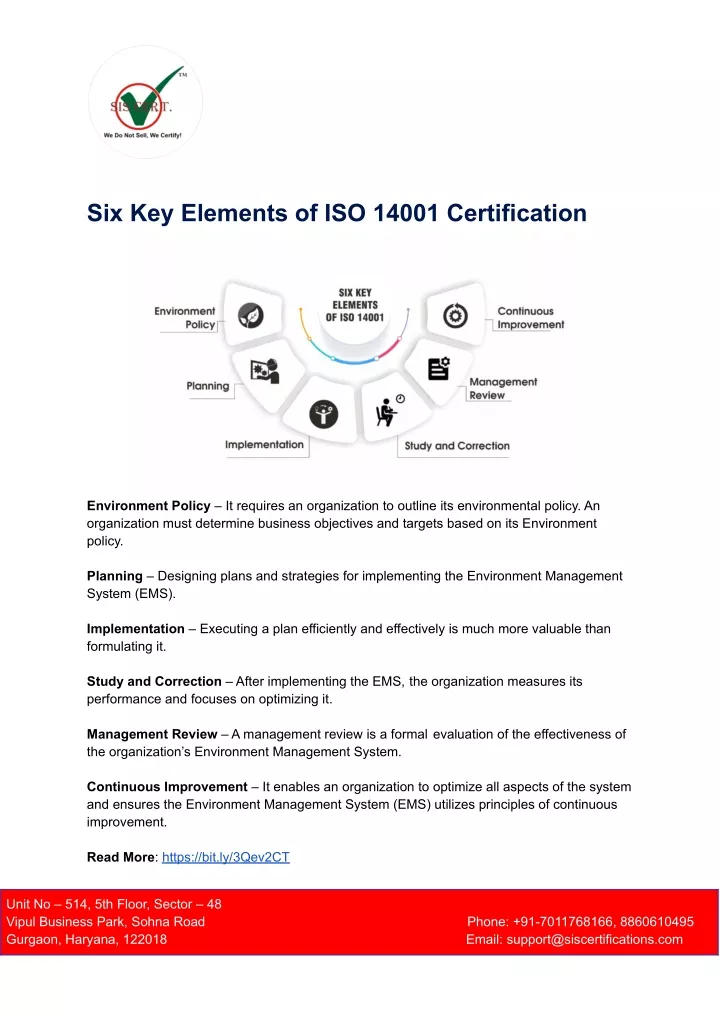 six key elements of iso 14001 certification