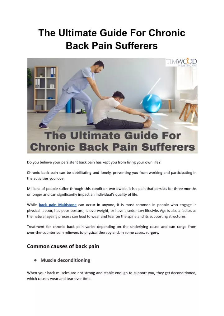 PPT - The Ultimate Guide For Chronic Back Pain Sufferers PowerPoint ...