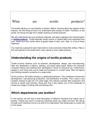 What are textile products