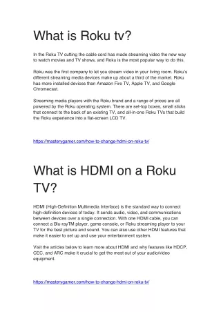 How to change HDMI on Roku TV