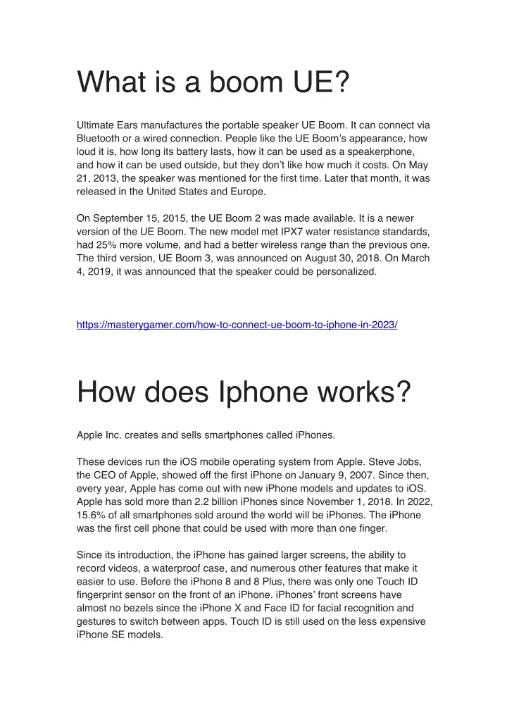 PPT How to Connect UE Boom to iphone PowerPoint Presentation, free