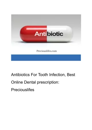 Antibiotics For Tooth Infection
