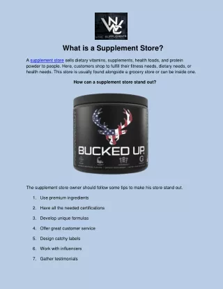 What is a Supplement Store?