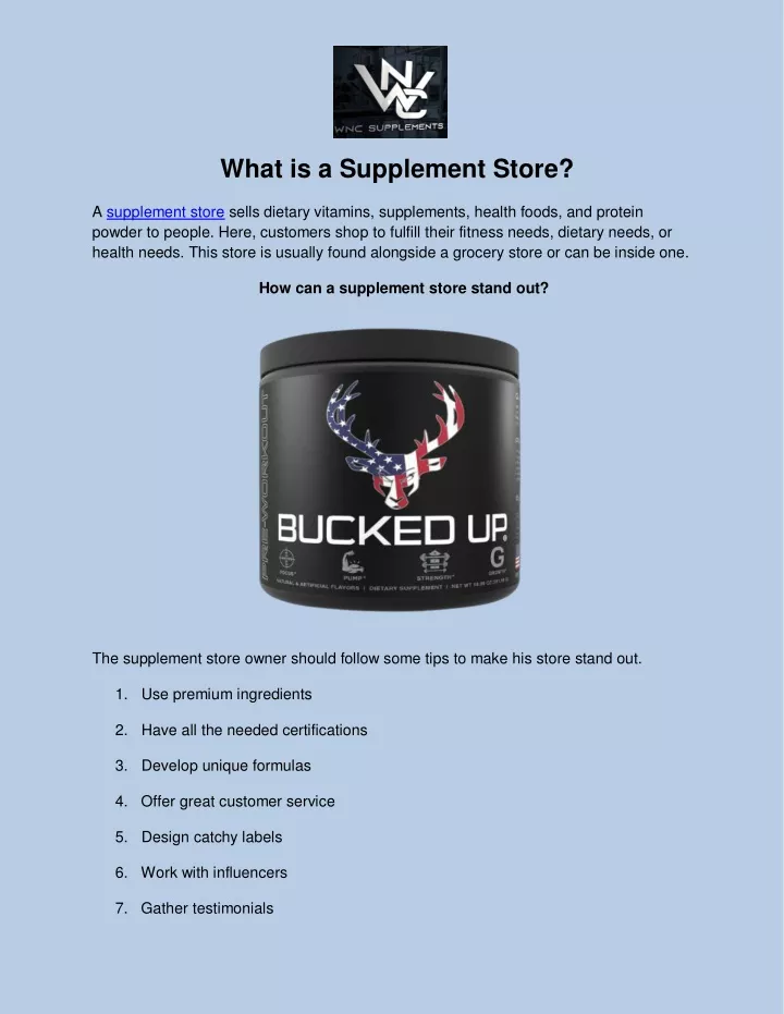 what is a supplement store