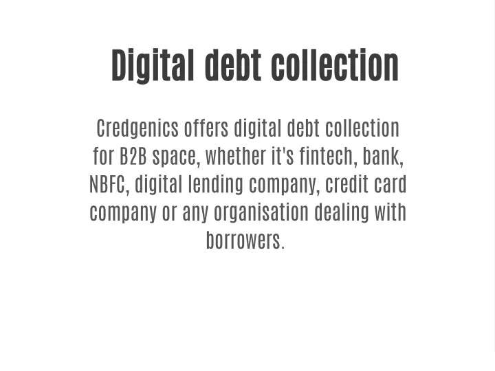 digital debt collection
