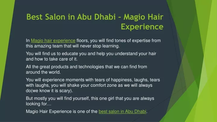 best salon in abu dhabi magio hair