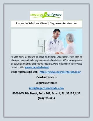 planes de salud en miami segurosenterate com