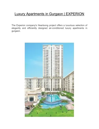 luxury apartments in gurgaon experion
