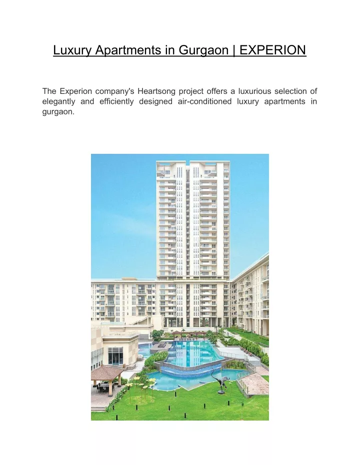 luxury apartments in gurgaon experion