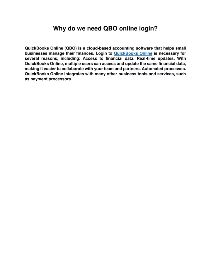 PPT QBO online login PowerPoint Presentation Free Download ID 11974920