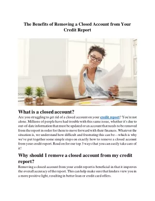 the benefits of removing a closed account from