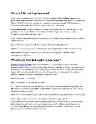 what is full stack improvement full stack