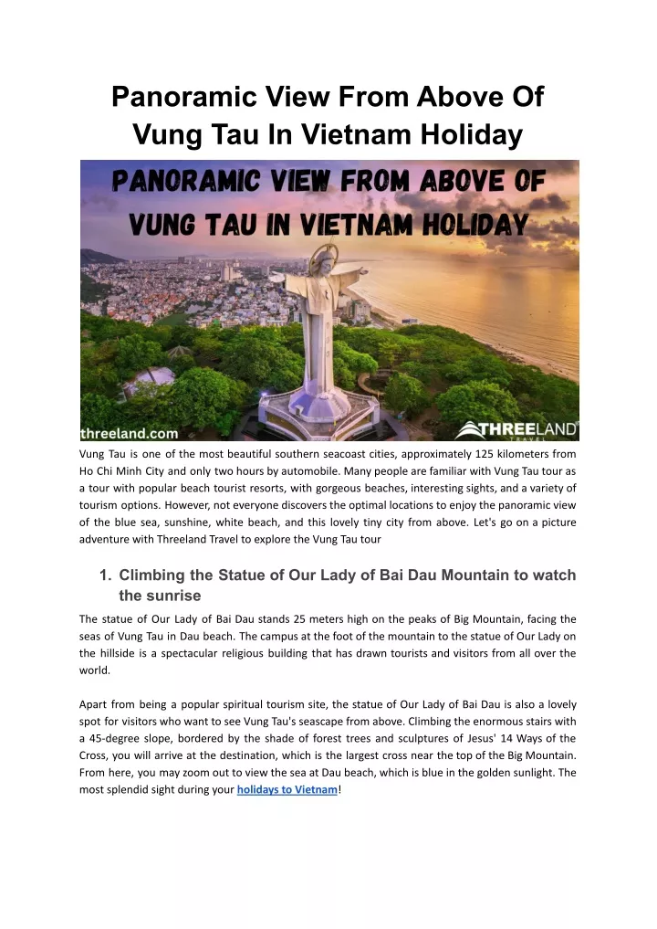 panoramic view from above of vung tau in vietnam