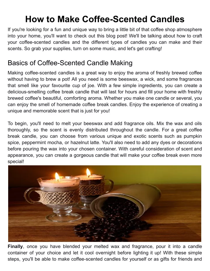 how to make coffee scented candles