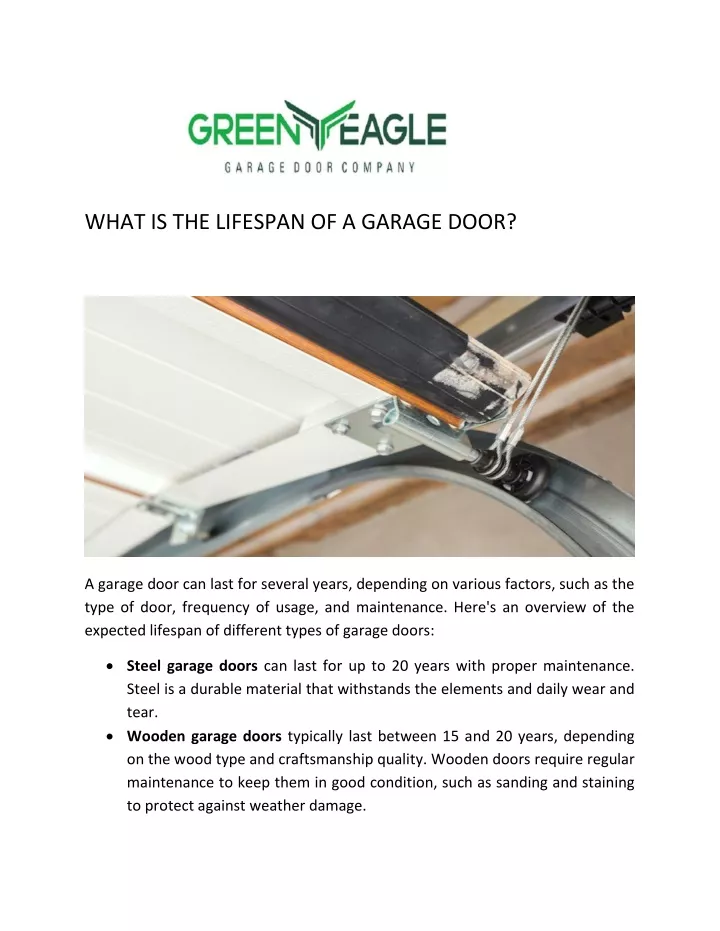 what is the lifespan of a garage door