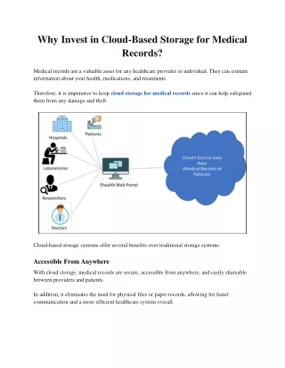 Why Invest in Cloud-Based Storage for Medical Records