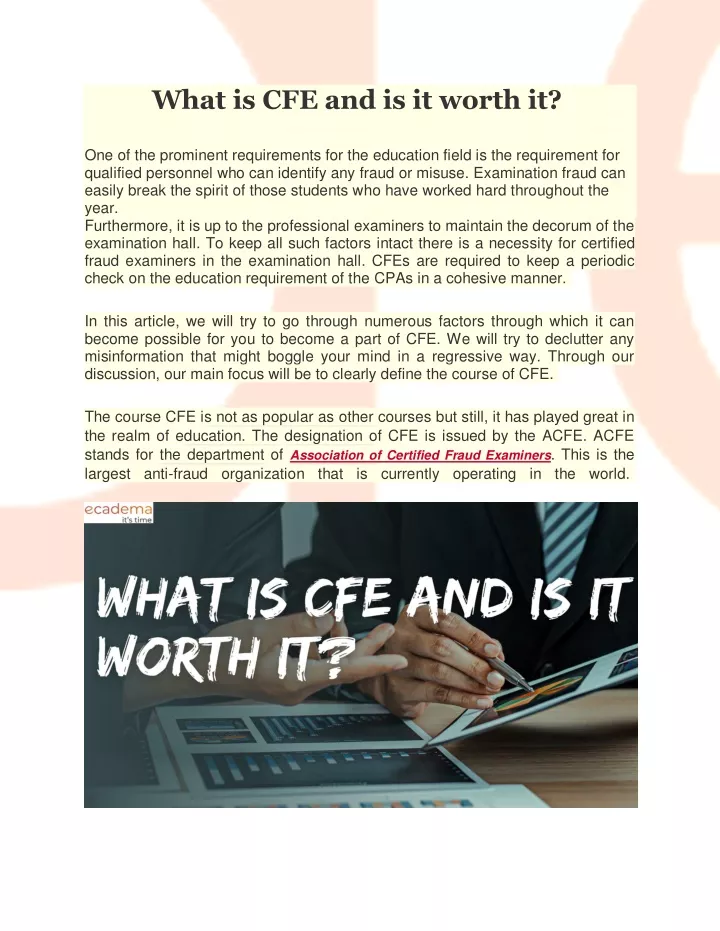 what is cfe and is it worth