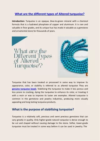 what are the different types of altered turquoise