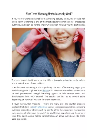 what teeth whitening methods actually work