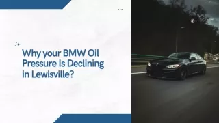 Why your BMW Oil Pressure Is Declining in Lewisville